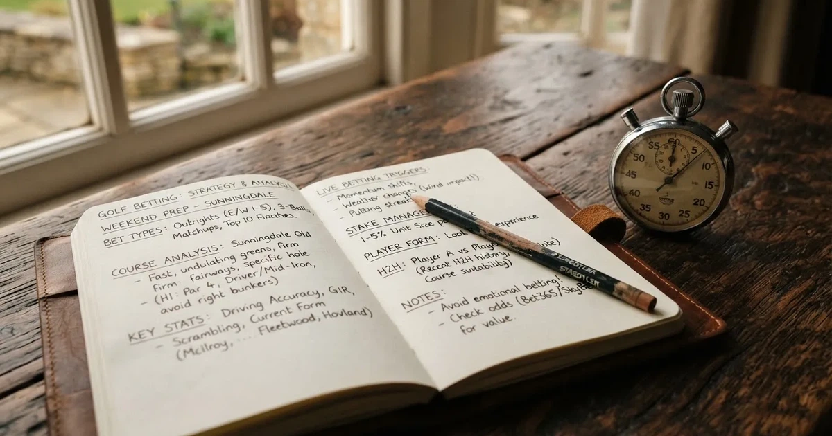 An open notebook with a pencil and a stopwatch on a wooden table